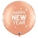 30 inch (76 cm) Qualatex New Year Sparkles & Dots Rose Gold latex ballonnen
