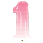 34 Inch (86 cm) Qualatex Number One Pink Ombre folie ballon