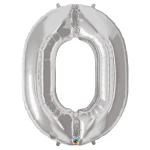34 Inch (86 cm) Qualatex Numbers Silver folie ballonnen