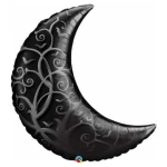 35 Inch (89 cm) Qualatex Black Goth Crescent Moon folie ballon
