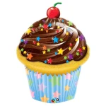 35 Inch (89 cm) Qualatex Chocolate Frosted Cupcake folie ballon