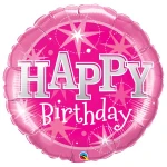 36 Inch (91 cm) Qualatex Birthday Pink Sparkle folie ballon