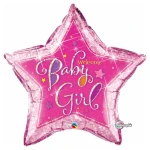 36 Inch (91 cm) Qualatex Welcome Baby Girl Stars folie ballon