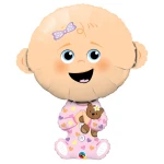 38 Inch (96 cm) Qualatex Baby Girl - Light Skin Tone folie ballon