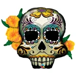 38 Inch (96 cm) Qualatex Day Of The Dead Skull folie ballon