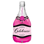 39 Inch (99 cm) Qualatex Celebrate Pink Bubbly Wine folie ballon