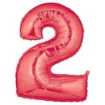 40 Inch (102 cm) Betallic Numbers Red folie ballonnen