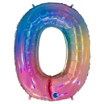 40 Inch (102 cm) Grabo Numbers Colourful Rainbow folie ballonnen