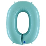 40 Inch (102 cm) Grabo Numbers Pastel Blue folie ballonnen