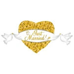 41 Inch (104 cm) Anagram Just Married Heart And Doves folie ballon