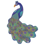 42 Inch (107 cm) Grabo Glitter Peacock folie ballon