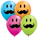 5 Inch (13 cm) Qualatex Smile Face Mustache ballonnen