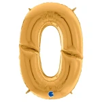 64 Inch (163 cm) Grabo Numbers Gold folie ballonnen