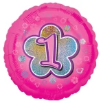 18 Inch (44 cm) Anagram Pink Flower folie ballonnen