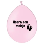 B95 (28 cm) De Ballonnerie Hoera Een Meisje kopdruk latex ballonnen
