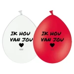 B95 (28 cm) De Ballonnerie Ik Hou Van Jou kopdruk latex ballonnen