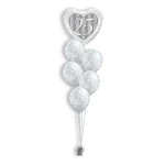 Ballonboeket Happy 25th Damask Heart (#49109)