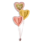 Folieballonboeket Rose Gold Stripe I Love You (#26071P)