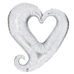 37 inch (94 cm) Grabo Chain Of Hearts Holographic folie ballonnen